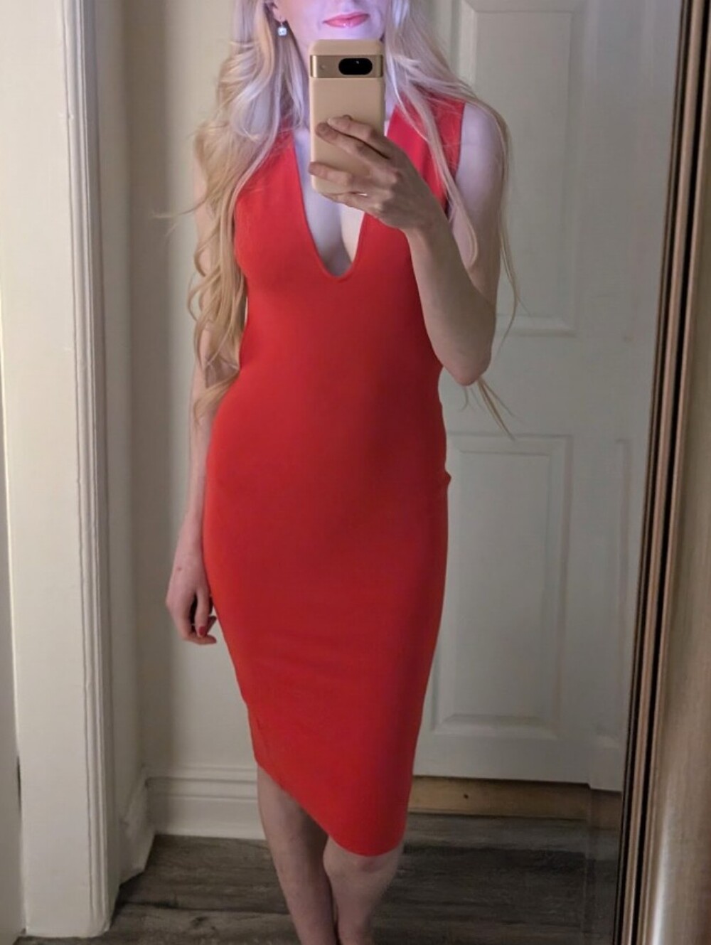Guess - Sexy Red Plunge Bodycon Guest Dress Size XXS 0